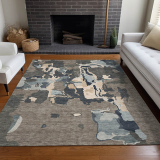 Piper Looms Chantille Abstract ACN1028 Taupe Machine Washable Area Rug Lifestyle Image Feature