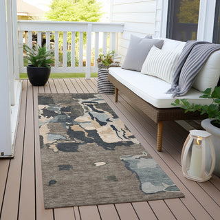Piper Looms Chantille Abstract ACN1028 Taupe Machine Washable Area Rug Runner Outdoor Lifestyle Image Feature