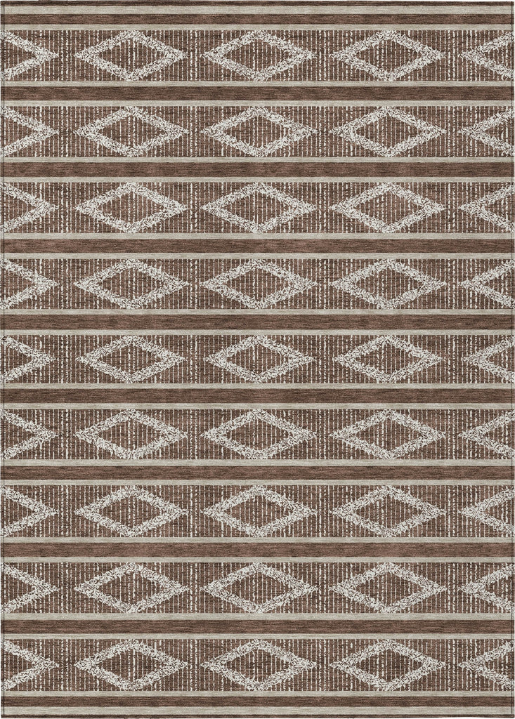Piper Looms Chantille Geometric ACN1029 Brown Machine Washable Area Rug main image