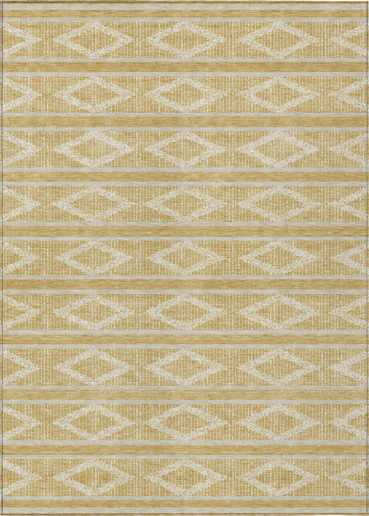 Piper Looms Chantille Geometric ACN1029 Gold Machine Washable Area Rug main image