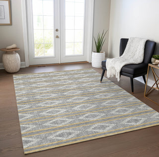 Piper Looms Chantille Geometric ACN1029 Gray Machine Washable Area Rug Lifestyle Image Feature