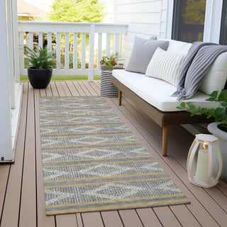 Piper Looms Chantille Geometric ACN1029 Gray Machine Washable Area Rug Runner Outdoor Lifestyle Image Feature