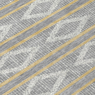 Piper Looms Chantille Geometric ACN1029 Gray Machine Washable Area Rug Swatch Image