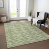 Piper Looms Chantille Geometric ACN1029 Green Machine Washable Area Rug Lifestyle Image Feature