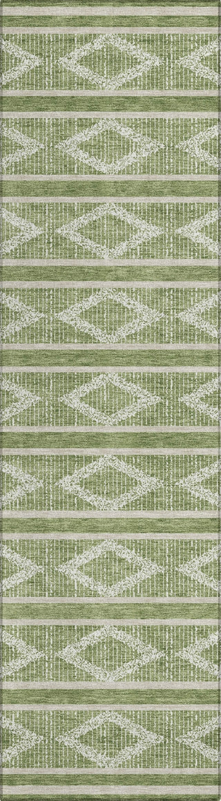 Piper Looms Chantille Geometric ACN1029 Green Machine Washable Area Rug Runner Main Image