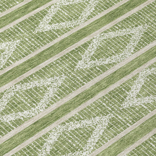 Piper Looms Chantille Geometric ACN1029 Green Machine Washable Area Rug Swatch Image
