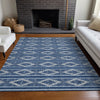 Piper Looms Chantille Geometric ACN1029 Navy Machine Washable Area Rug Lifestyle Image Feature