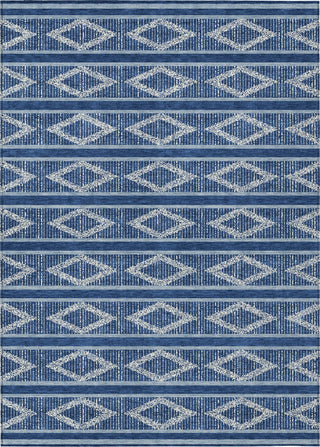 Piper Looms Chantille Geometric ACN1029 Navy Machine Washable Area Rug main image