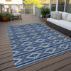 Piper Looms Chantille Geometric ACN1029 Navy Machine Washable Area Rug Outdoor Lifestyle Image Feature