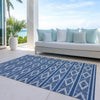 Piper Looms Chantille Geometric ACN1029 Navy Machine Washable Area Rug Outdoor Lifestyle Image Feature