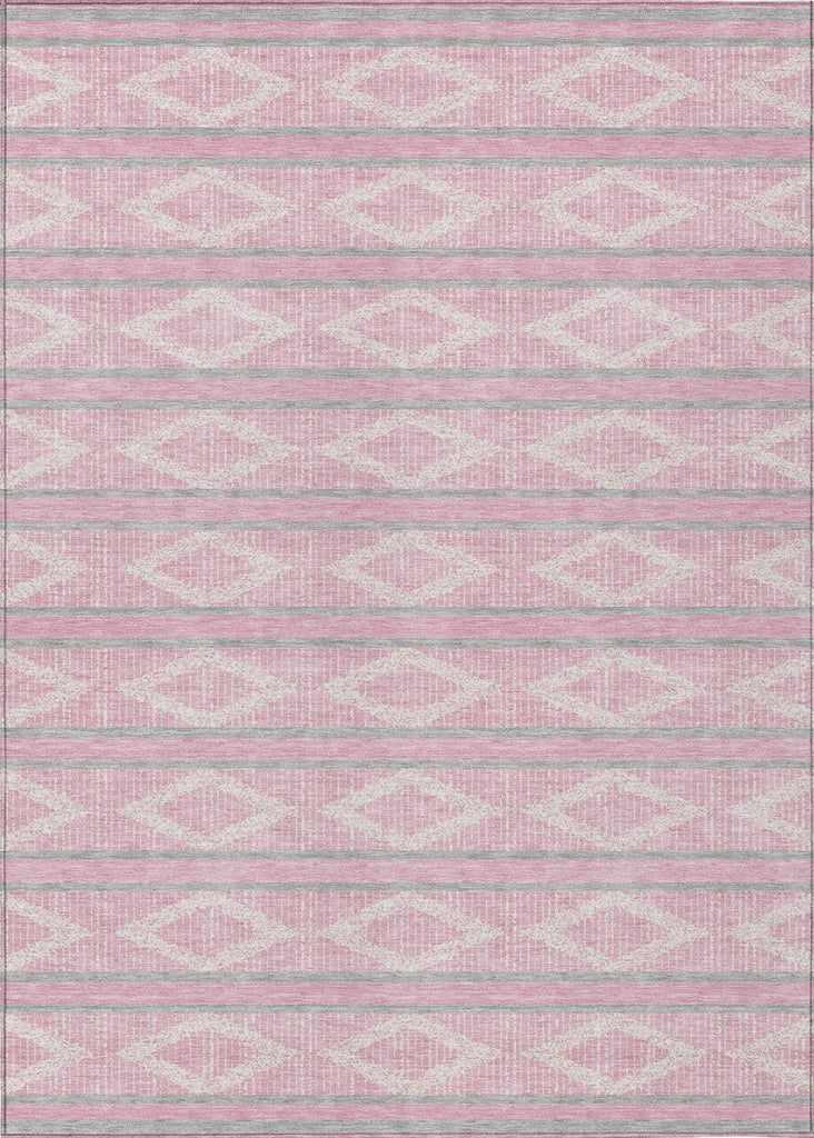 Piper Looms Chantille Geometric ACN1029 Pink Machine Washable Area Rug main image