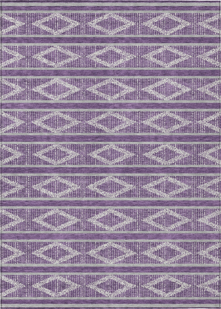 Piper Looms Chantille Geometric ACN1029 Purple Machine Washable Area Rug main image