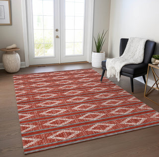 Piper Looms Chantille Geometric ACN1029 Red Machine Washable Area Rug Lifestyle Image Feature