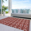 Piper Looms Chantille Geometric ACN1029 Red Machine Washable Area Rug Outdoor Lifestyle Image Feature