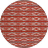 Piper Looms Chantille Geometric ACN1029 Red Machine Washable Area Rug Round Main Image