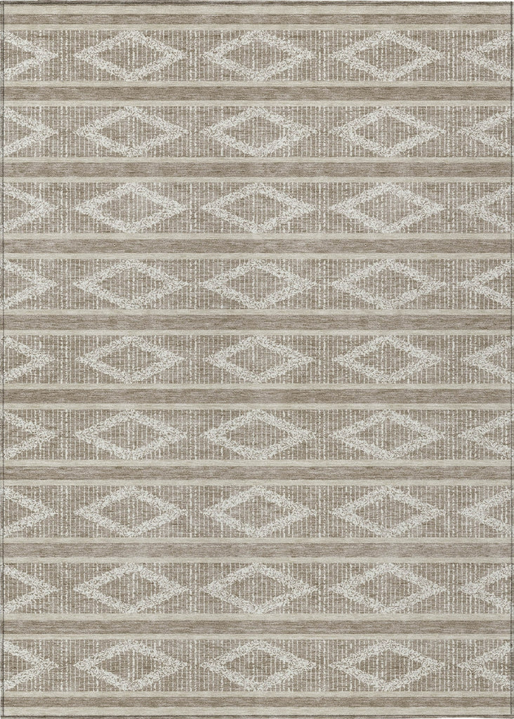 Piper Looms Chantille Geometric ACN1029 Taupe Machine Washable Area Rug main image