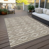 Piper Looms Chantille Geometric ACN1029 Taupe Machine Washable Area Rug Outdoor Lifestyle Image Feature