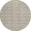 Piper Looms Chantille Geometric ACN1029 Taupe Machine Washable Area Rug Round Main Image
