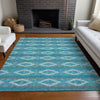 Piper Looms Chantille Geometric ACN1029 Teal Machine Washable Area Rug Lifestyle Image Feature