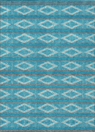Piper Looms Chantille Geometric ACN1029 Teal Machine Washable Area Rug main image