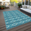 Piper Looms Chantille Geometric ACN1029 Teal Machine Washable Area Rug Outdoor Lifestyle Image Feature