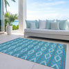 Piper Looms Chantille Geometric ACN1029 Teal Machine Washable Area Rug Outdoor Lifestyle Image Feature