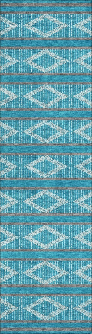 Piper Looms Chantille Geometric ACN1029 Teal Machine Washable Area Rug Runner Main Image