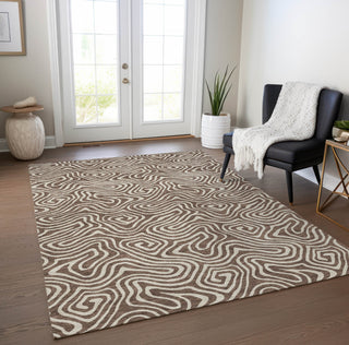 Piper Looms Chantille Swirls ACN1030 Brown Machine Washable Area Rug Lifestyle Image Feature