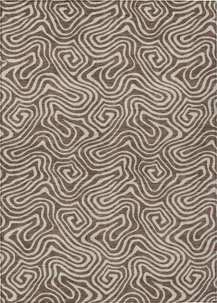 Piper Looms Chantille Swirls ACN1030 Brown Machine Washable Area Rug main image