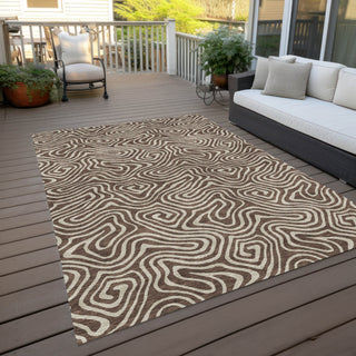 Piper Looms Chantille Swirls ACN1030 Brown Machine Washable Area Rug Outdoor Lifestyle Image Feature