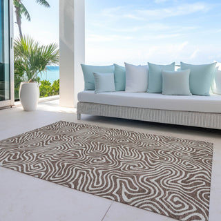 Piper Looms Chantille Swirls ACN1030 Brown Machine Washable Area Rug Outdoor Lifestyle Image Feature