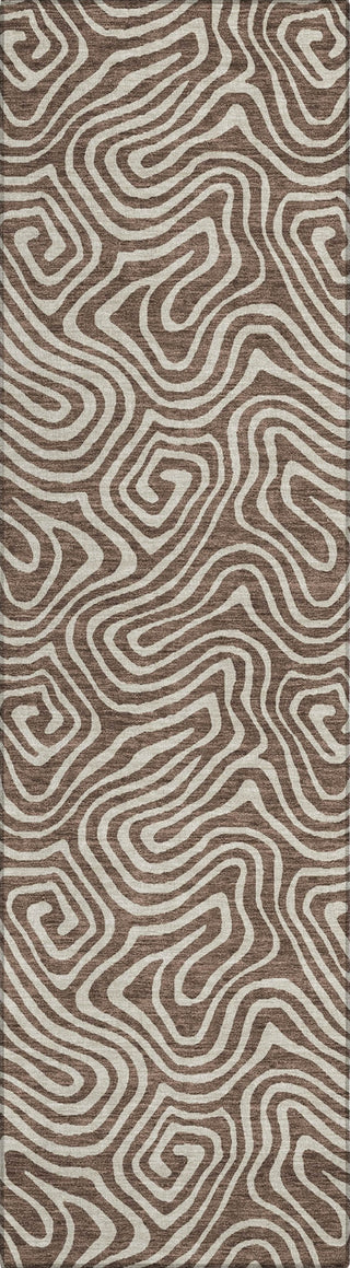Piper Looms Chantille Swirls ACN1030 Brown Machine Washable Area Rug Runner Main Image