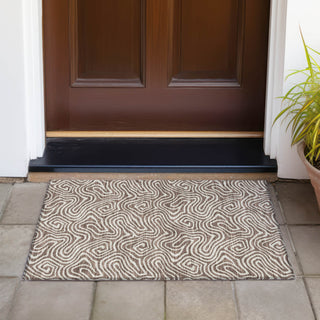Piper Looms Chantille Swirls ACN1030 Brown Machine Washable Area Rug Scatter Outdoor Lifestyle Image Feature