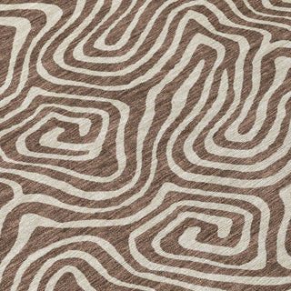 Piper Looms Chantille Swirls ACN1030 Brown Machine Washable Area Rug Swatch Image