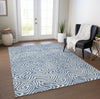Piper Looms Chantille Swirls ACN1030 Denim Machine Washable Area Rug Lifestyle Image Feature