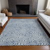 Piper Looms Chantille Swirls ACN1030 Denim Machine Washable Area Rug Lifestyle Image Feature