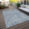 Piper Looms Chantille Swirls ACN1030 Denim Machine Washable Area Rug Outdoor Lifestyle Image Feature