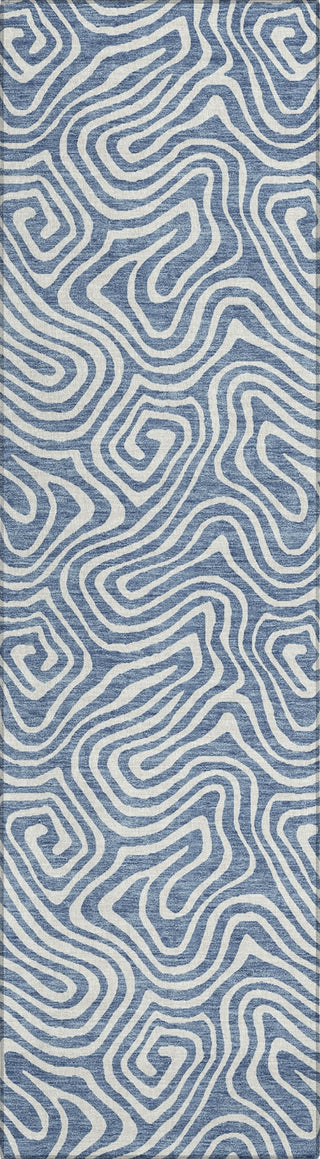 Piper Looms Chantille Swirls ACN1030 Denim Machine Washable Area Rug Runner Main Image
