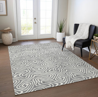 Piper Looms Chantille Swirls ACN1030 Gray Machine Washable Area Rug Lifestyle Image Feature