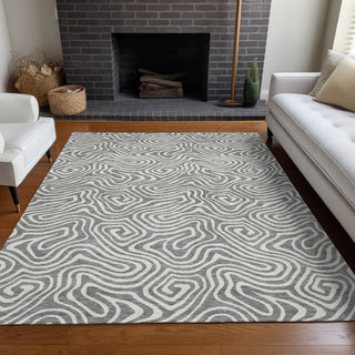 Piper Looms Chantille Swirls ACN1030 Gray Machine Washable Area Rug Lifestyle Image Feature