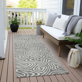 Piper Looms Chantille Swirls ACN1030 Gray Machine Washable Area Rug Runner Outdoor Lifestyle Image Feature