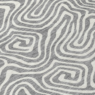 Piper Looms Chantille Swirls ACN1030 Gray Machine Washable Area Rug Swatch Image