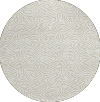 Piper Looms Chantille Swirls ACN1030 Ivory Machine Washable Area Rug Round Main Image