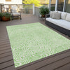 Piper Looms Chantille Swirls ACN1030 Mint Machine Washable Area Rug Outdoor Lifestyle Image Feature