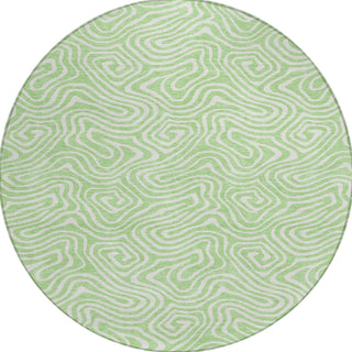 Piper Looms Chantille Swirls ACN1030 Mint Machine Washable Area Rug Round Main Image