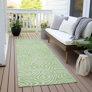 Piper Looms Chantille Swirls ACN1030 Mint Machine Washable Area Rug Runner Outdoor Lifestyle Image Feature