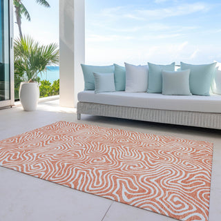 Piper Looms Chantille Swirls ACN1030 Salmon Machine Washable Area Rug Outdoor Lifestyle Image Feature