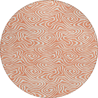 Piper Looms Chantille Swirls ACN1030 Salmon Machine Washable Area Rug Round Main Image
