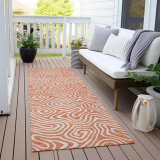 Piper Looms Chantille Swirls ACN1030 Salmon Machine Washable Area Rug Runner Outdoor Lifestyle Image Feature