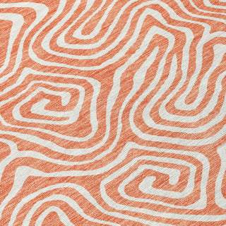 Piper Looms Chantille Swirls ACN1030 Salmon Machine Washable Area Rug Swatch Image